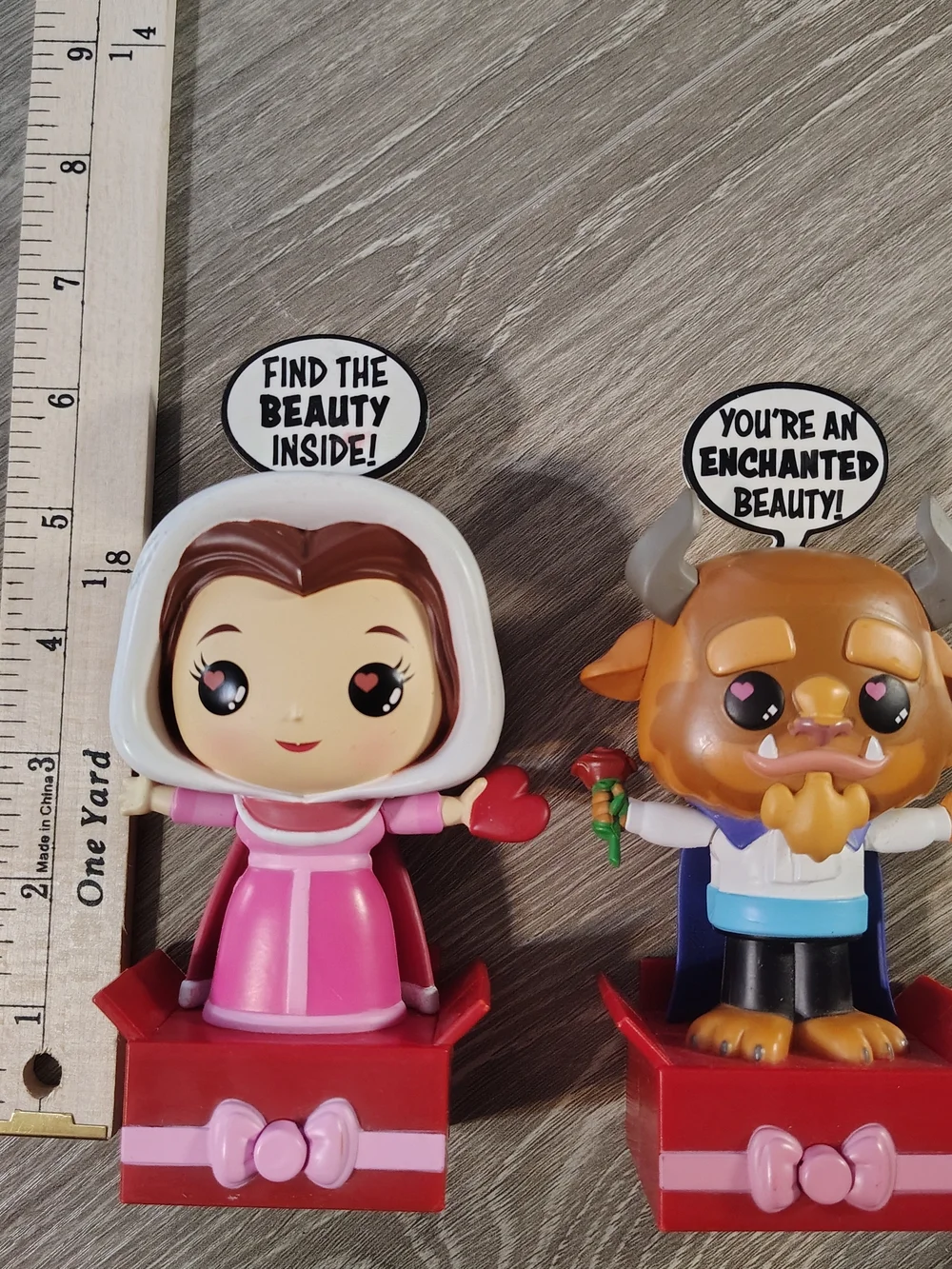 Funko Pop! Style Beauty and the Beast Pink Belle & Brown Beast Figure Set